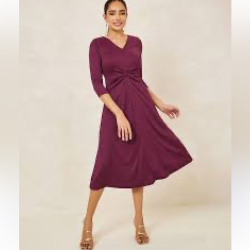 Lands end modal blend stretch jersey twist front dress - Picture 2 of 10